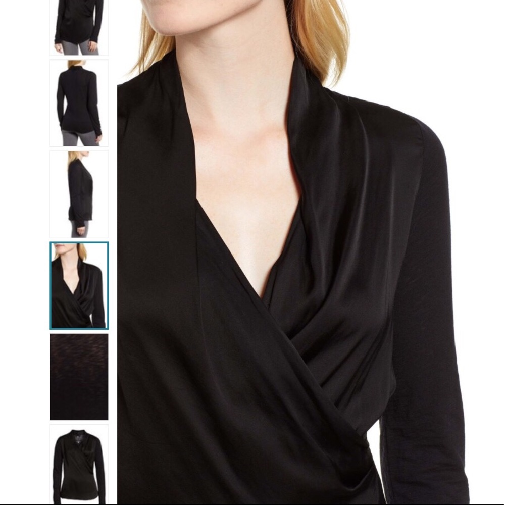 Graham & Spencer Lux Satin surplice blouse